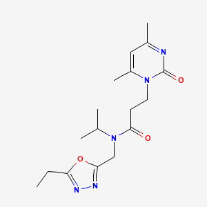 molecular formula C17H25N5O3 B5901337 3-(4,6-dimethyl-2-oxopyrimidin-1(2H)-yl)-N-[(5-ethyl-1,3,4-oxadiazol-2-yl)methyl]-N-isopropylpropanamide 