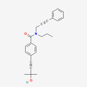 molecular formula C24H25NO2 B5901350 4-(3-hydroxy-3-methylbut-1-yn-1-yl)-N-(3-phenylprop-2-yn-1-yl)-N-propylbenzamide 
