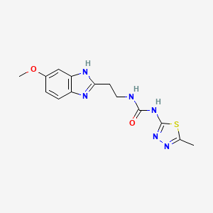 molecular formula C14H16N6O2S B5901395 N-[2-(6-methoxy-1H-benzimidazol-2-yl)ethyl]-N'-(5-methyl-1,3,4-thiadiazol-2-yl)urea 