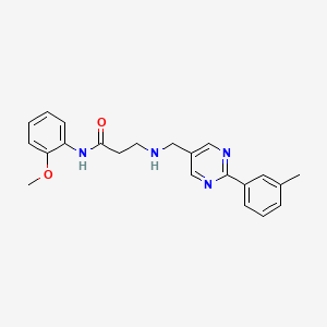 molecular formula C22H24N4O2 B5901408 N-(2-methoxyphenyl)-3-({[2-(3-methylphenyl)pyrimidin-5-yl]methyl}amino)propanamide 
