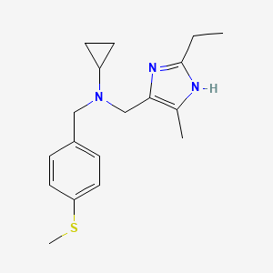 molecular formula C18H25N3S B5901416 N-[(2-ethyl-4-methyl-1H-imidazol-5-yl)methyl]-N-[4-(methylthio)benzyl]cyclopropanamine 