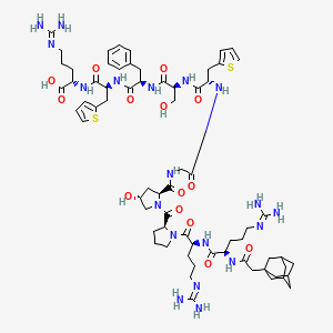 molecular formula C68H99N19O14S2 B590142 L-Arginine, N2-(2-tricyclo[3.3.1.13,7]dec-1-ylacetyl)-D-arginyl-L-arginyl-L-prolyl-(4R)-4-hydroxy-L-prolylglycyl-3-(2-thienyl)-L-alanyl-L-seryl-D-phenylalanyl-3-(2-thienyl)-L-alanyl- CAS No. 130942-96-0