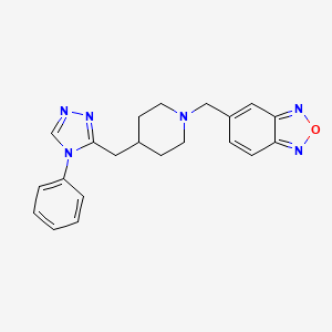 molecular formula C21H22N6O B5901422 5-({4-[(4-phenyl-4H-1,2,4-triazol-3-yl)methyl]piperidin-1-yl}methyl)-2,1,3-benzoxadiazole 