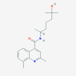 molecular formula C20H28N2O2 B5901434 N-(5-hydroxy-1,5-dimethylhexyl)-2,8-dimethylquinoline-4-carboxamide 