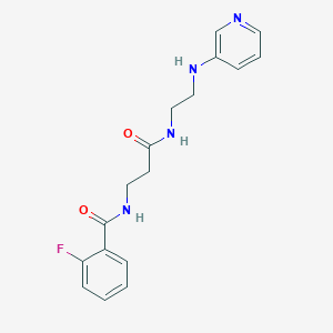molecular formula C17H19FN4O2 B5901435 2-fluoro-N-(3-oxo-3-{[2-(pyridin-3-ylamino)ethyl]amino}propyl)benzamide 