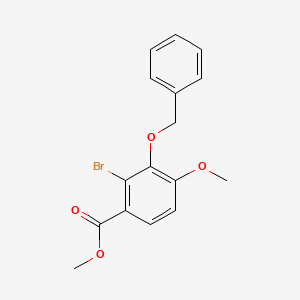 molecular formula C16H15BrO4 B590144 2-Bromo-3-benzyloxy-4-methoxybenzoic Acid Methyl Ester CAS No. 135586-19-5