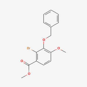 molecular formula C16H15BrO4 B590144 2-溴-3-苄氧基-4-甲氧基苯甲酸甲酯 CAS No. 135586-19-5