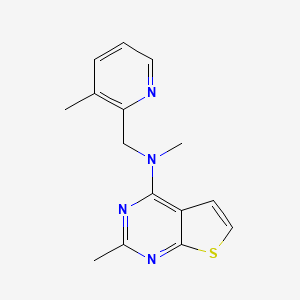 molecular formula C15H16N4S B5901464 N,2-dimethyl-N-[(3-methylpyridin-2-yl)methyl]thieno[2,3-d]pyrimidin-4-amine 