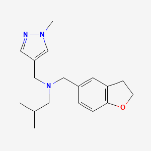 molecular formula C18H25N3O B5901475 (2,3-dihydro-1-benzofuran-5-ylmethyl)isobutyl[(1-methyl-1H-pyrazol-4-yl)methyl]amine 
