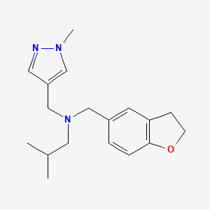 (2,3-dihydro-1-benzofuran-5-ylmethyl)isobutyl[(1-methyl-1H-pyrazol-4-yl)methyl]amine