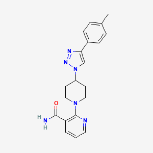 molecular formula C20H22N6O B5901483 2-{4-[4-(4-methylphenyl)-1H-1,2,3-triazol-1-yl]piperidin-1-yl}nicotinamide 