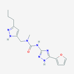 molecular formula C15H19N7O2 B5901490 N'-[3-(2-furyl)-1H-1,2,4-triazol-5-yl]-N-methyl-N-[(5-propyl-1H-pyrazol-3-yl)methyl]urea 
