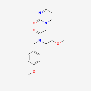 molecular formula C18H23N3O4 B5901500 N-(4-ethoxybenzyl)-N-(2-methoxyethyl)-2-(2-oxopyrimidin-1(2H)-yl)acetamide 