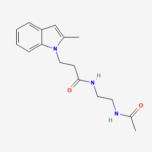 molecular formula C16H21N3O2 B5901503 N-[2-(acetylamino)ethyl]-3-(2-methyl-1H-indol-1-yl)propanamide 