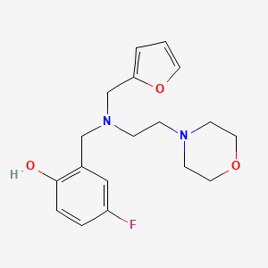 molecular formula C18H23FN2O3 B5901510 4-fluoro-2-{[(2-furylmethyl)(2-morpholin-4-ylethyl)amino]methyl}phenol 