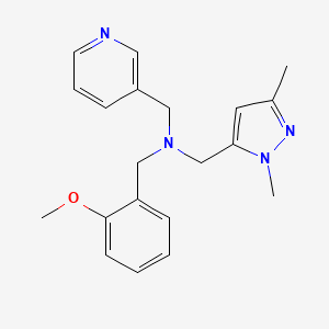 molecular formula C20H24N4O B5901519 1-(1,3-dimethyl-1H-pyrazol-5-yl)-N-(2-methoxybenzyl)-N-(pyridin-3-ylmethyl)methanamine 