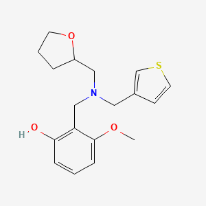 3-methoxy-2-{[(tetrahydrofuran-2-ylmethyl)(3-thienylmethyl)amino]methyl}phenol