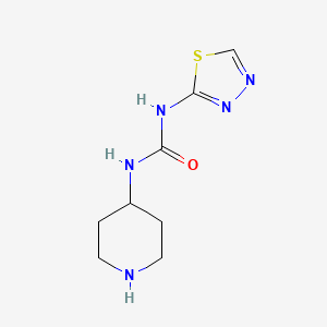 molecular formula C8H13N5OS B5901525 N-piperidin-4-yl-N'-1,3,4-thiadiazol-2-ylurea 