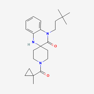 molecular formula C23H33N3O2 B5901530 4'-(3,3-dimethylbutyl)-1-[(1-methylcyclopropyl)carbonyl]-1',4'-dihydro-3'H-spiro[piperidine-4,2'-quinoxalin]-3'-one 
