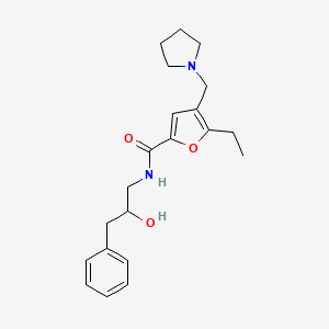 molecular formula C21H28N2O3 B5901552 5-ethyl-N-(2-hydroxy-3-phenylpropyl)-4-(pyrrolidin-1-ylmethyl)-2-furamide 