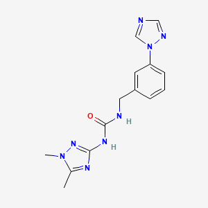 molecular formula C14H16N8O B5901556 N-(1,5-dimethyl-1H-1,2,4-triazol-3-yl)-N'-[3-(1H-1,2,4-triazol-1-yl)benzyl]urea 