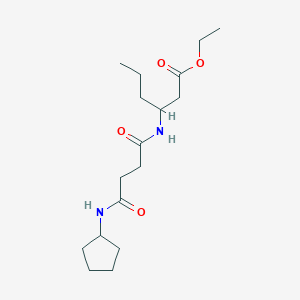 ethyl 3-{[4-(cyclopentylamino)-4-oxobutanoyl]amino}hexanoate