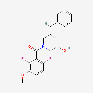 2,6-difluoro-N-(2-hydroxyethyl)-3-methoxy-N-[(2E)-3-phenylprop-2-en-1-yl]benzamide