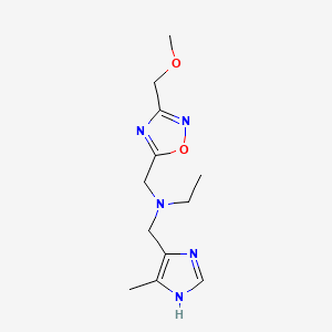 molecular formula C12H19N5O2 B5901571 N-{[3-(methoxymethyl)-1,2,4-oxadiazol-5-yl]methyl}-N-[(4-methyl-1H-imidazol-5-yl)methyl]ethanamine 