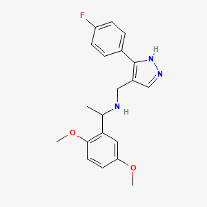 molecular formula C20H22FN3O2 B5901573 1-(2,5-dimethoxyphenyl)-N-{[3-(4-fluorophenyl)-1H-pyrazol-4-yl]methyl}ethanamine 
