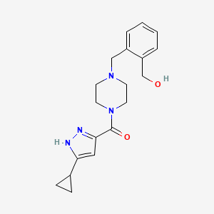 molecular formula C19H24N4O2 B5901592 [2-({4-[(3-cyclopropyl-1H-pyrazol-5-yl)carbonyl]piperazin-1-yl}methyl)phenyl]methanol 