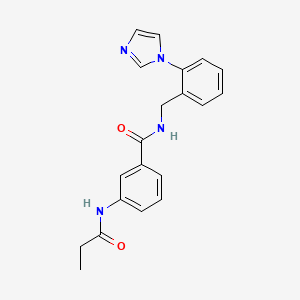 molecular formula C20H20N4O2 B5901602 N-[2-(1H-imidazol-1-yl)benzyl]-3-(propionylamino)benzamide 