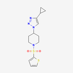 molecular formula C14H18N4O2S2 B5901611 4-(4-cyclopropyl-1H-1,2,3-triazol-1-yl)-1-(2-thienylsulfonyl)piperidine 