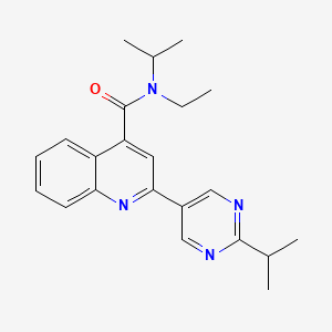 molecular formula C22H26N4O B5901633 N-ethyl-N-isopropyl-2-(2-isopropylpyrimidin-5-yl)quinoline-4-carboxamide 