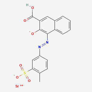 molecular formula C18H12N2O6SSr B590164 2-Naphthalenecarboxylic acid, 3-hydroxy-4-((4-methyl-3-sulfophenyl)azo)-, strontium salt (1:1) CAS No. 129984-37-8