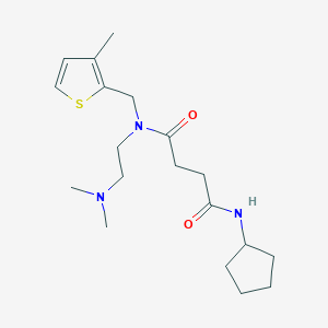 molecular formula C19H31N3O2S B5901640 N'-cyclopentyl-N-[2-(dimethylamino)ethyl]-N-[(3-methyl-2-thienyl)methyl]succinamide 