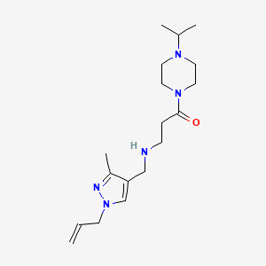 molecular formula C18H31N5O B5901655 N-[(1-allyl-3-methyl-1H-pyrazol-4-yl)methyl]-3-(4-isopropylpiperazin-1-yl)-3-oxopropan-1-amine 