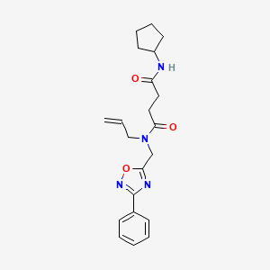 molecular formula C21H26N4O3 B5901682 N-allyl-N'-cyclopentyl-N-[(3-phenyl-1,2,4-oxadiazol-5-yl)methyl]succinamide 