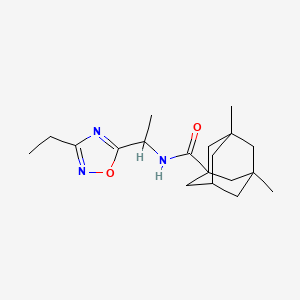 molecular formula C19H29N3O2 B5901687 N-[1-(3-ethyl-1,2,4-oxadiazol-5-yl)ethyl]-3,5-dimethyladamantane-1-carboxamide 