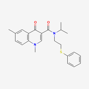 N-isopropyl-1,6-dimethyl-4-oxo-N-[2-(phenylthio)ethyl]-1,4-dihydroquinoline-3-carboxamide