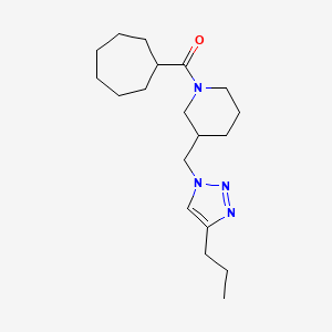 molecular formula C19H32N4O B5901707 1-(cycloheptylcarbonyl)-3-[(4-propyl-1H-1,2,3-triazol-1-yl)methyl]piperidine 