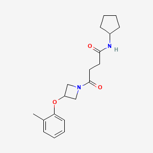 molecular formula C19H26N2O3 B5901718 N-cyclopentyl-4-[3-(2-methylphenoxy)azetidin-1-yl]-4-oxobutanamide 