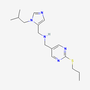 molecular formula C16H25N5S B5901721 1-(1-isobutyl-1H-imidazol-5-yl)-N-{[2-(propylthio)pyrimidin-5-yl]methyl}methanamine 