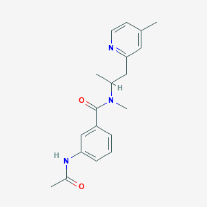 molecular formula C19H23N3O2 B5901736 3-(acetylamino)-N-methyl-N-[1-methyl-2-(4-methylpyridin-2-yl)ethyl]benzamide 