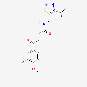 molecular formula C19H25N3O3S B5901741 4-(4-ethoxy-3-methylphenyl)-N-[(4-isopropyl-1,2,3-thiadiazol-5-yl)methyl]-4-oxobutanamide 