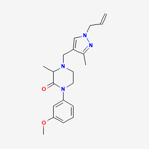 molecular formula C20H26N4O2 B5901763 4-[(1-allyl-3-methyl-1H-pyrazol-4-yl)methyl]-1-(3-methoxyphenyl)-3-methylpiperazin-2-one 