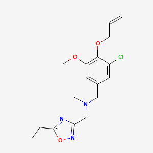 molecular formula C17H22ClN3O3 B5901769 1-[4-(allyloxy)-3-chloro-5-methoxyphenyl]-N-[(5-ethyl-1,2,4-oxadiazol-3-yl)methyl]-N-methylmethanamine 
