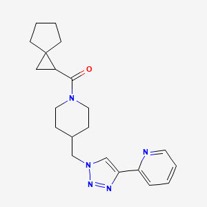 molecular formula C21H27N5O B5901787 2-(1-{[1-(spiro[2.4]hept-1-ylcarbonyl)piperidin-4-yl]methyl}-1H-1,2,3-triazol-4-yl)pyridine 
