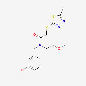 molecular formula C16H21N3O3S2 B5901795 N-(3-methoxybenzyl)-N-(2-methoxyethyl)-2-[(5-methyl-1,3,4-thiadiazol-2-yl)thio]acetamide 