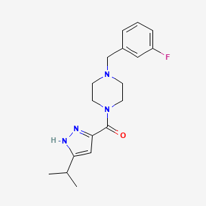 molecular formula C18H23FN4O B5901799 1-(3-fluorobenzyl)-4-[(3-isopropyl-1H-pyrazol-5-yl)carbonyl]piperazine 