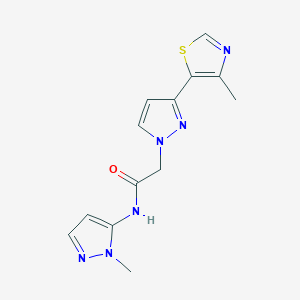 molecular formula C13H14N6OS B5901805 N-(1-methyl-1H-pyrazol-5-yl)-2-[3-(4-methyl-1,3-thiazol-5-yl)-1H-pyrazol-1-yl]acetamide 